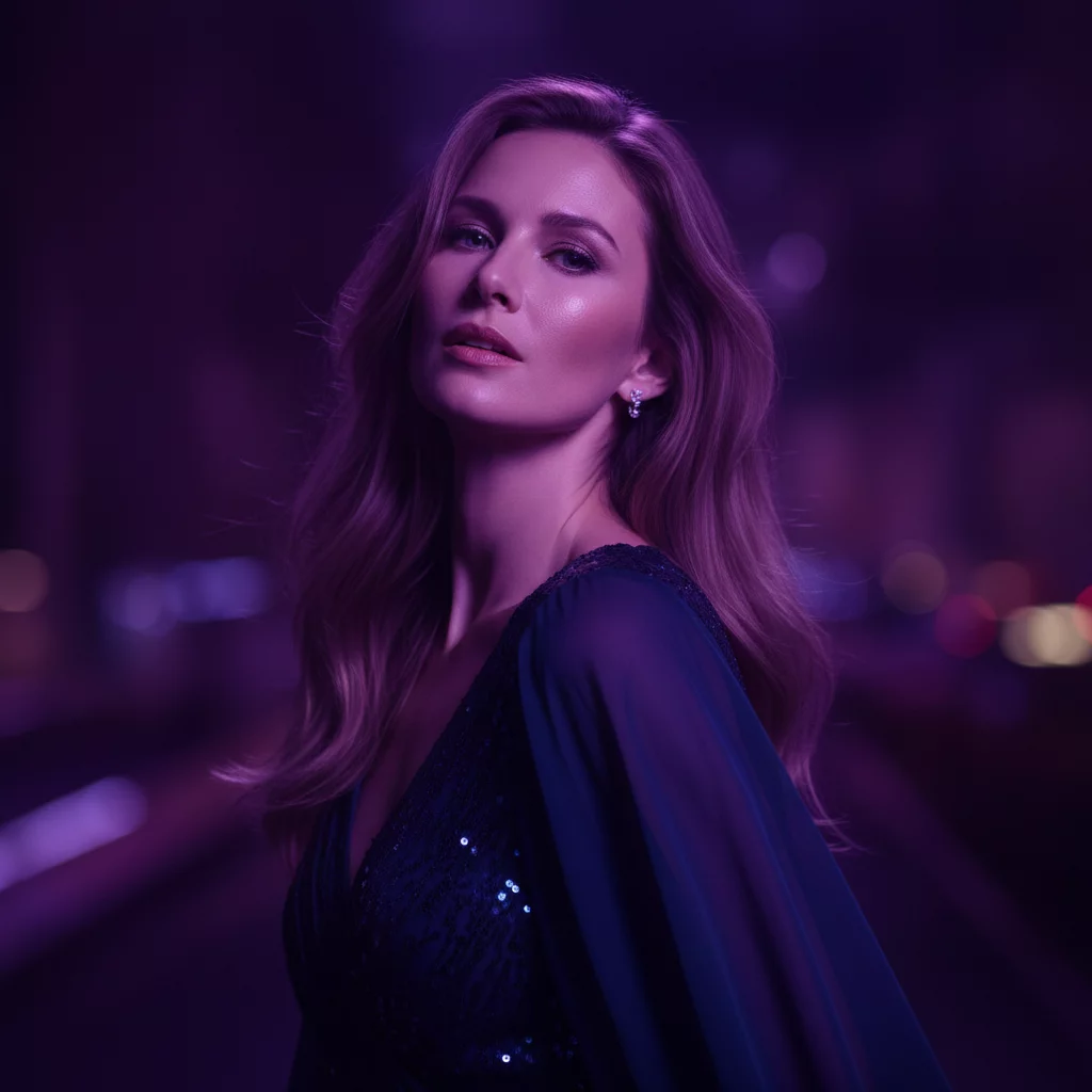 Cinematic animated photo example purple light